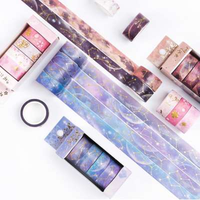 Wholesale CMYK Kawaii Rose Gold Foil Mini Oem Custom Printed Decorative Washi Paper Tape With Logo