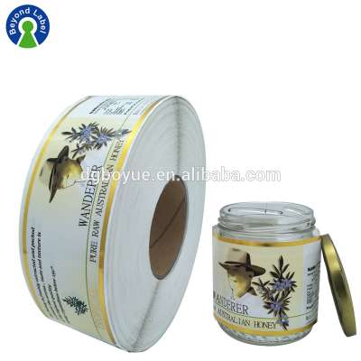 Boyue Customized Adhesive Sticker Label Gold Foil Stickers,Australian Honey Jar Labels