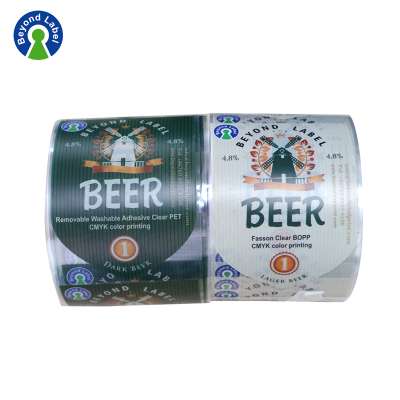 custom waterproof adhesive clear vinyl sticker transparent packing printing wine labels