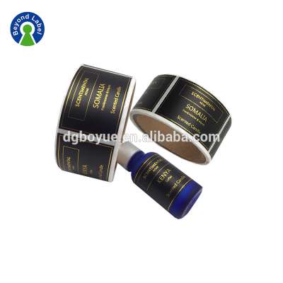 Custom Waterproof Gold Foil Vinyl Cbd Hemp Oil Extract Vaper Bottle Sticker,  Self Adhesive Gold Logo Sticker Label Printing